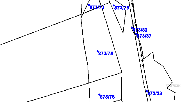 Parcela st. 873/74 v KÚ Žirovnice, Katastrální mapa