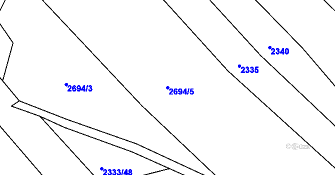 Parcela st. 2694/5 v KÚ Žirovnice, Katastrální mapa