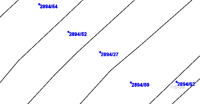 Parcela st. 2894/27 v KÚ Žirovnice, Katastrální mapa