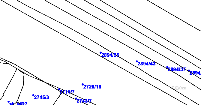 Parcela st. 2894/53 v KÚ Žirovnice, Katastrální mapa