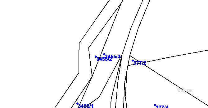 Parcela st. 3455/3 v KÚ Žirovnice, Katastrální mapa