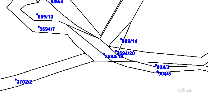 Parcela st. 3694/19 v KÚ Žirovnice, Katastrální mapa