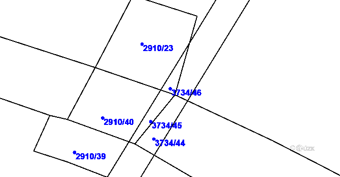 Parcela st. 3734/46 v KÚ Žirovnice, Katastrální mapa