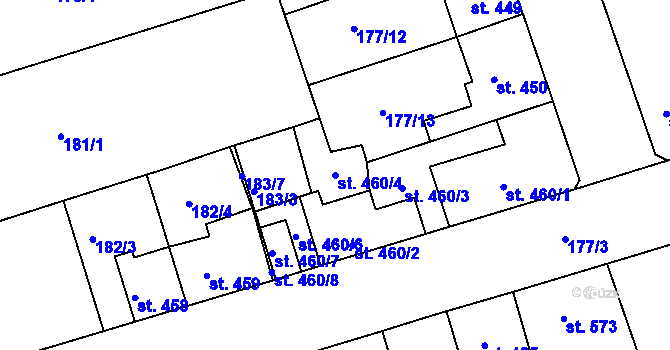 Parcela st. 460/4 v KÚ Žirovnice, Katastrální mapa