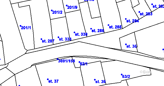 Parcela st. 3691/157 v KÚ Žirovnice, Katastrální mapa