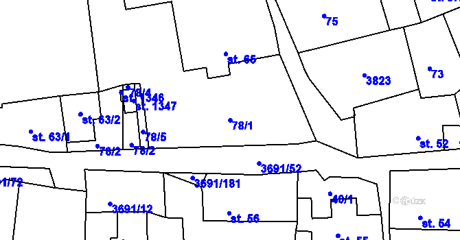 Parcela st. 78/1 v KÚ Žirovnice, Katastrální mapa