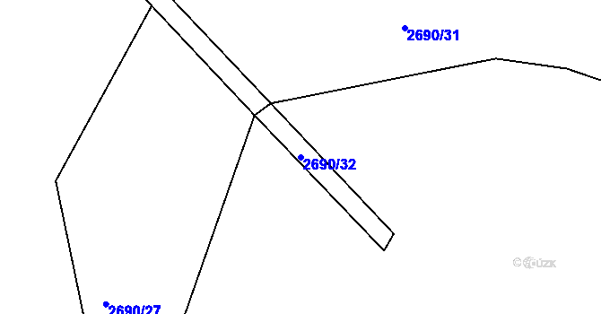 Parcela st. 2690/32 v KÚ Žirovnice, Katastrální mapa