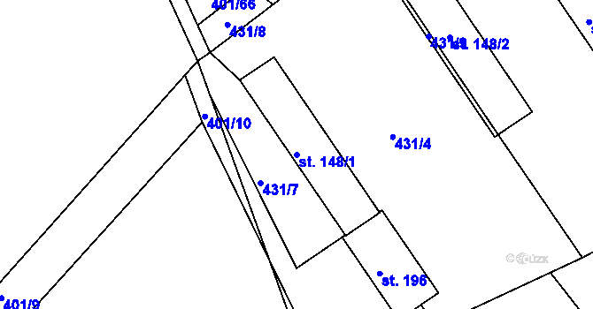 Parcela st. 148/1 v KÚ Žíteč, Katastrální mapa