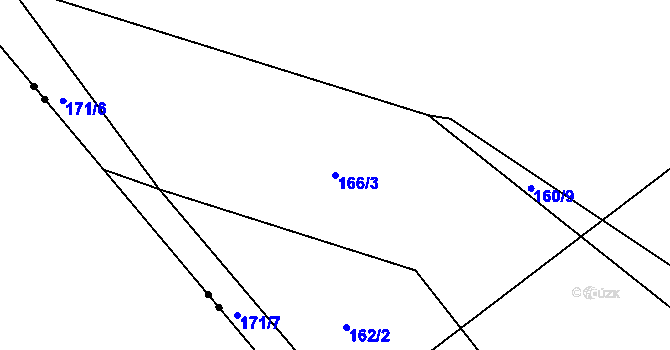 Parcela st. 166/3 v KÚ Žíteč, Katastrální mapa