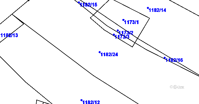 Parcela st. 1182/24 v KÚ Žíteč, Katastrální mapa