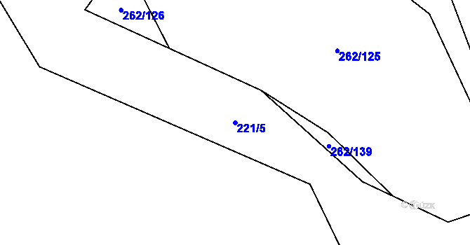 Parcela st. 221/5 v KÚ Žíteč, Katastrální mapa