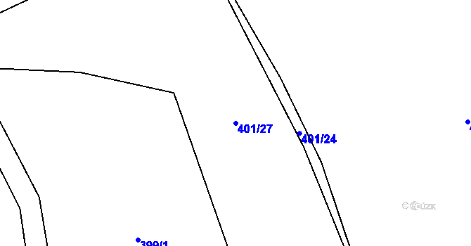 Parcela st. 401/27 v KÚ Žíteč, Katastrální mapa