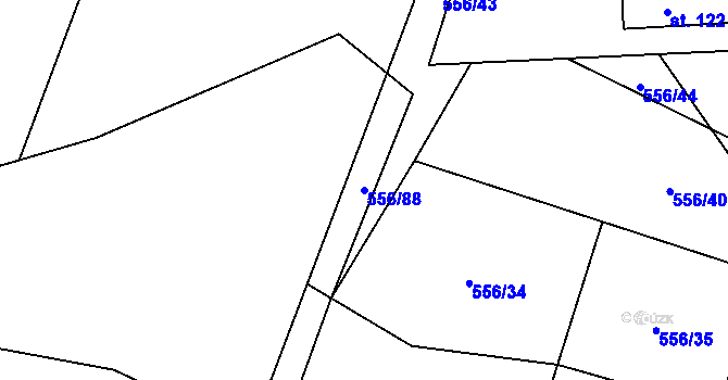 Parcela st. 556/88 v KÚ Žíteč, Katastrální mapa