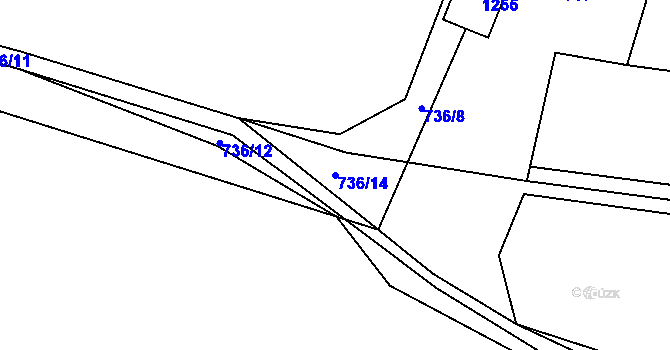 Parcela st. 736/14 v KÚ Žíteč, Katastrální mapa
