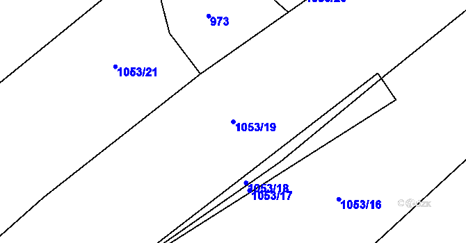 Parcela st. 1053/19 v KÚ Žíteč, Katastrální mapa