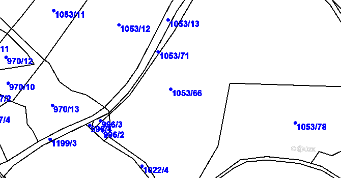 Parcela st. 1053/66 v KÚ Žíteč, Katastrální mapa