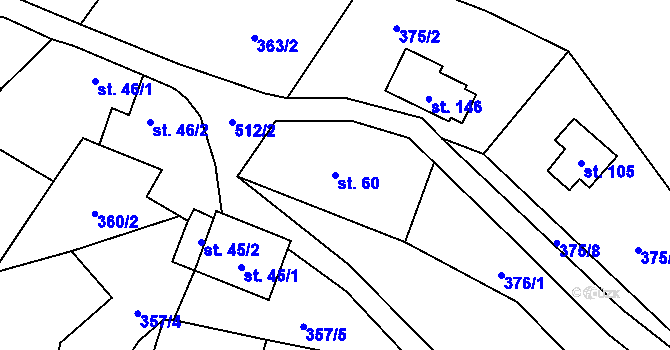 Parcela st. 60 v KÚ Skalice u Žitenic, Katastrální mapa