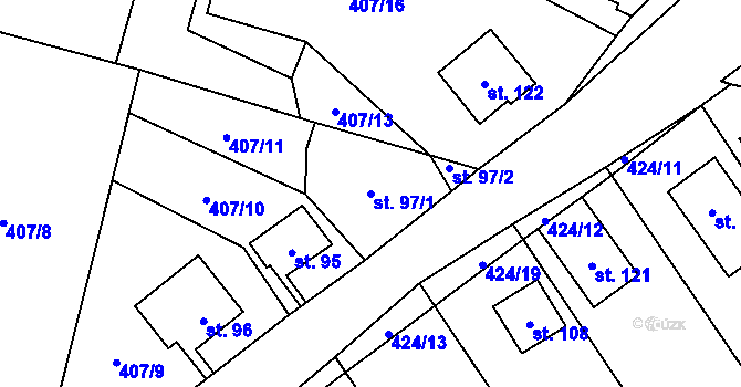 Parcela st. 97/1 v KÚ Skalice u Žitenic, Katastrální mapa