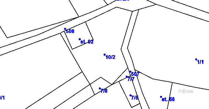 Parcela st. 10/2 v KÚ Skalice u Žitenic, Katastrální mapa