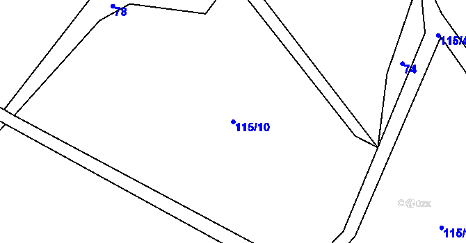 Parcela st. 115/10 v KÚ Skalice u Žitenic, Katastrální mapa