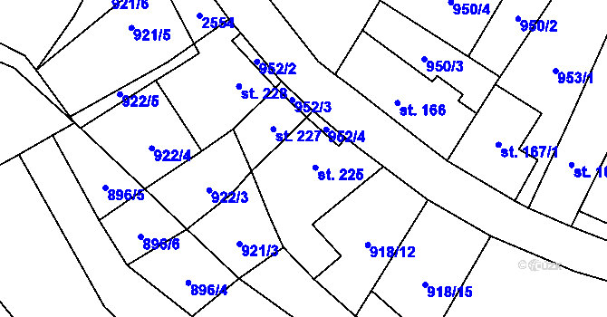 Parcela st. 226 v KÚ Žitenice, Katastrální mapa