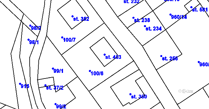 Parcela st. 453 v KÚ Žitenice, Katastrální mapa