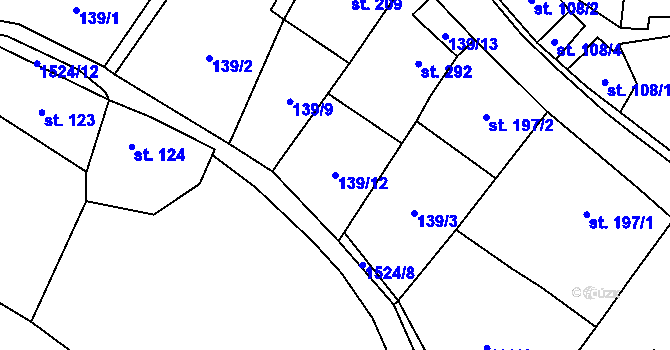 Parcela st. 139/12 v KÚ Žitenice, Katastrální mapa