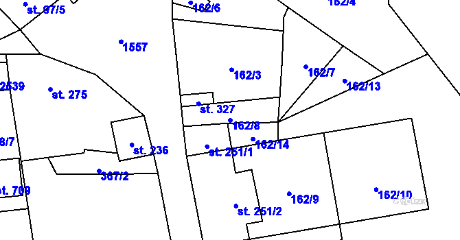 Parcela st. 162/8 v KÚ Žitenice, Katastrální mapa