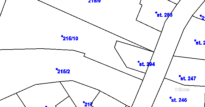 Parcela st. 215/12 v KÚ Žitenice, Katastrální mapa