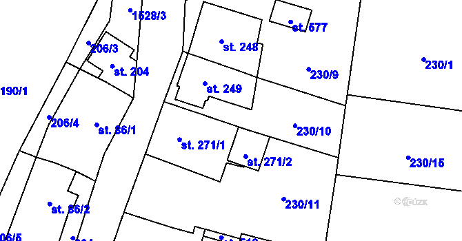 Parcela st. 230/3 v KÚ Žitenice, Katastrální mapa