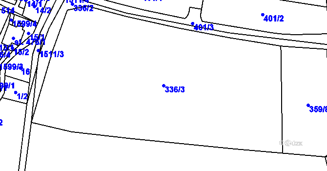 Parcela st. 336/3 v KÚ Žitenice, Katastrální mapa