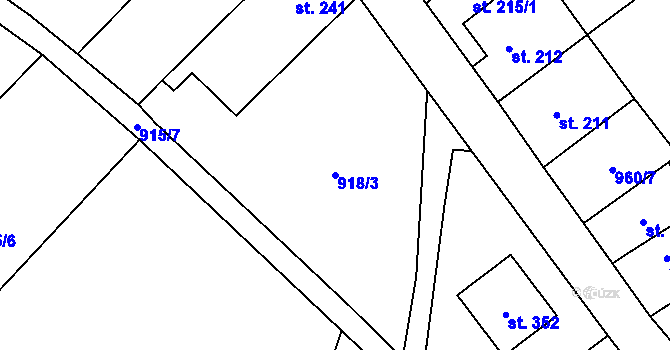Parcela st. 918/3 v KÚ Žitenice, Katastrální mapa