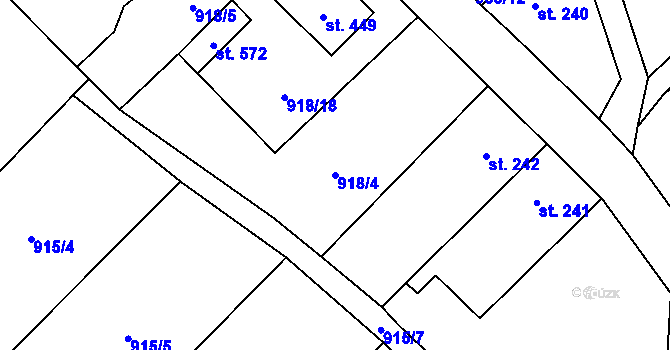 Parcela st. 918/4 v KÚ Žitenice, Katastrální mapa