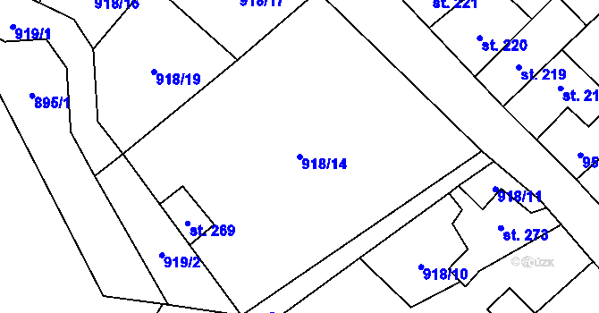 Parcela st. 918/14 v KÚ Žitenice, Katastrální mapa