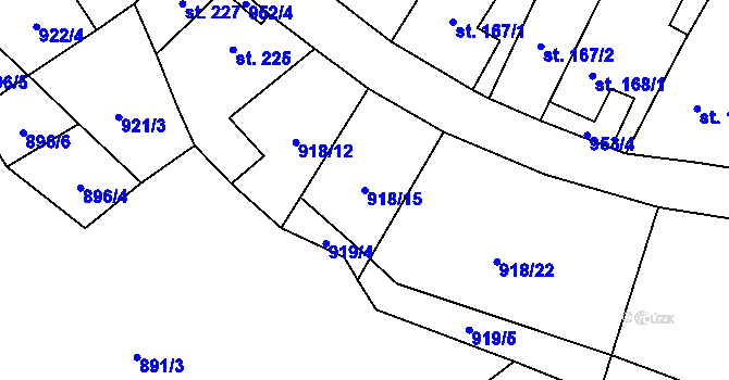 Parcela st. 918/15 v KÚ Žitenice, Katastrální mapa