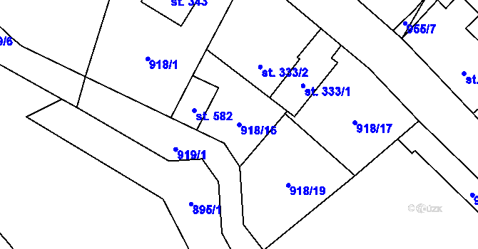 Parcela st. 918/16 v KÚ Žitenice, Katastrální mapa