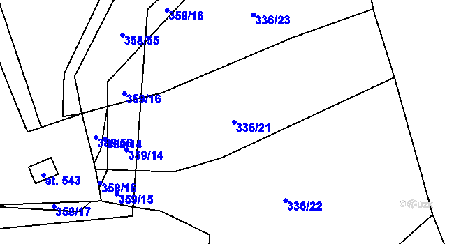 Parcela st. 336/21 v KÚ Žitenice, Katastrální mapa