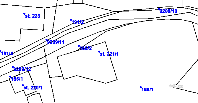 Parcela st. 221/1 v KÚ Žítková, Katastrální mapa