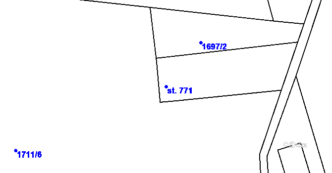 Parcela st. 771 v KÚ Žítková, Katastrální mapa