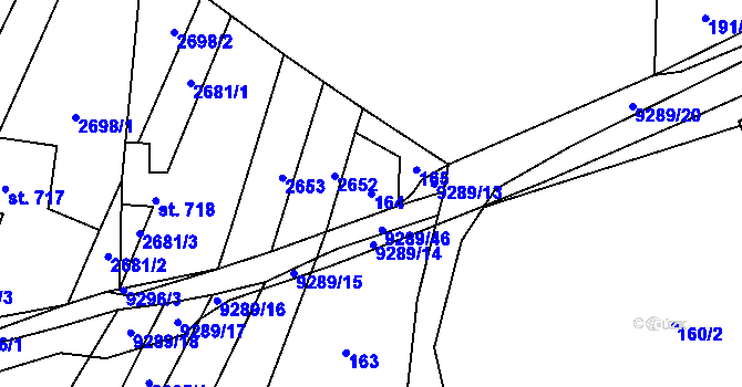 Parcela st. 164 v KÚ Žítková, Katastrální mapa
