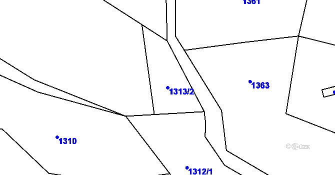 Parcela st. 1313/2 v KÚ Žítková, Katastrální mapa