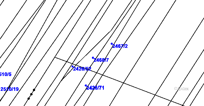 Parcela st. 2422/3 v KÚ Žítková, Katastrální mapa