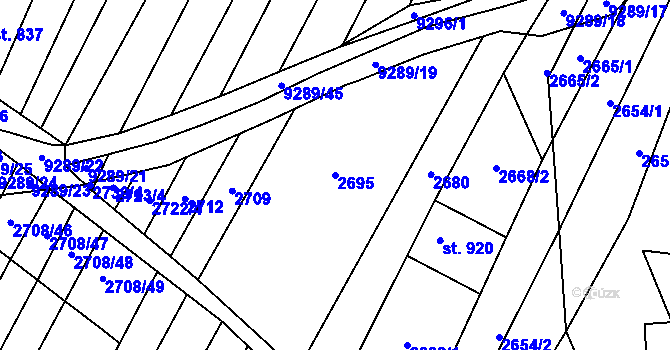 Parcela st. 2695 v KÚ Žítková, Katastrální mapa