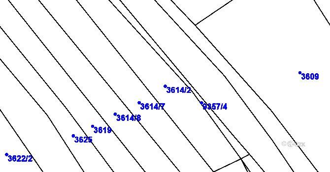 Parcela st. 3614/2 v KÚ Žítková, Katastrální mapa