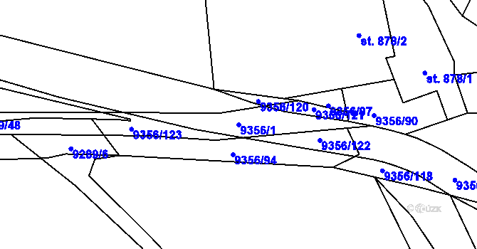 Parcela st. 9356/1 v KÚ Žítková, Katastrální mapa