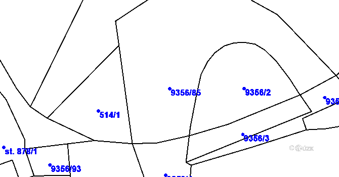 Parcela st. 9356/85 v KÚ Žítková, Katastrální mapa
