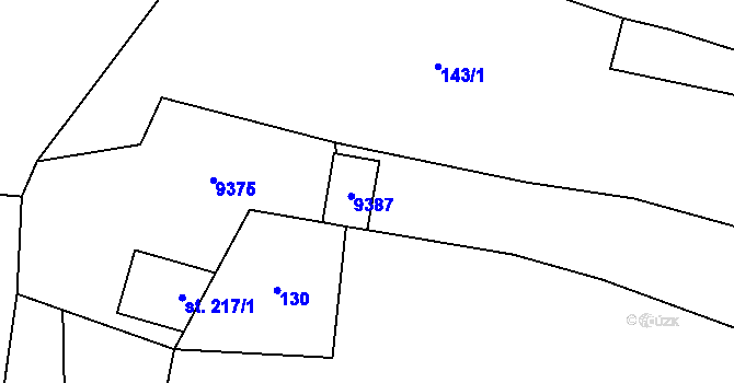 Parcela st. 217/2 v KÚ Žítková, Katastrální mapa
