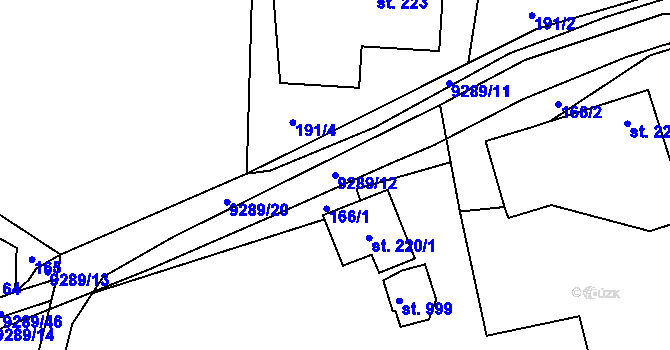 Parcela st. 9289/12 v KÚ Žítková, Katastrální mapa