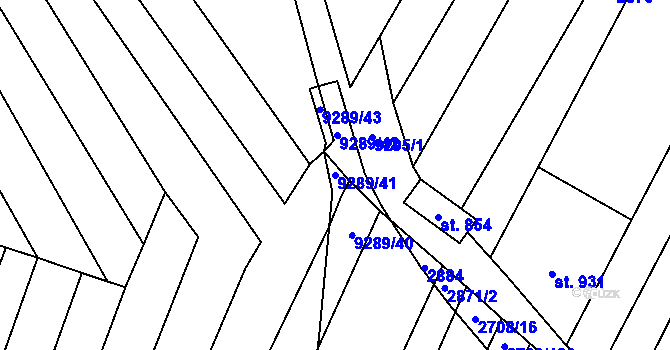 Parcela st. 9289/41 v KÚ Žítková, Katastrální mapa