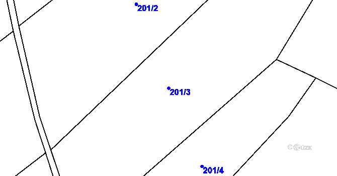 Parcela st. 201/3 v KÚ Žítková, Katastrální mapa